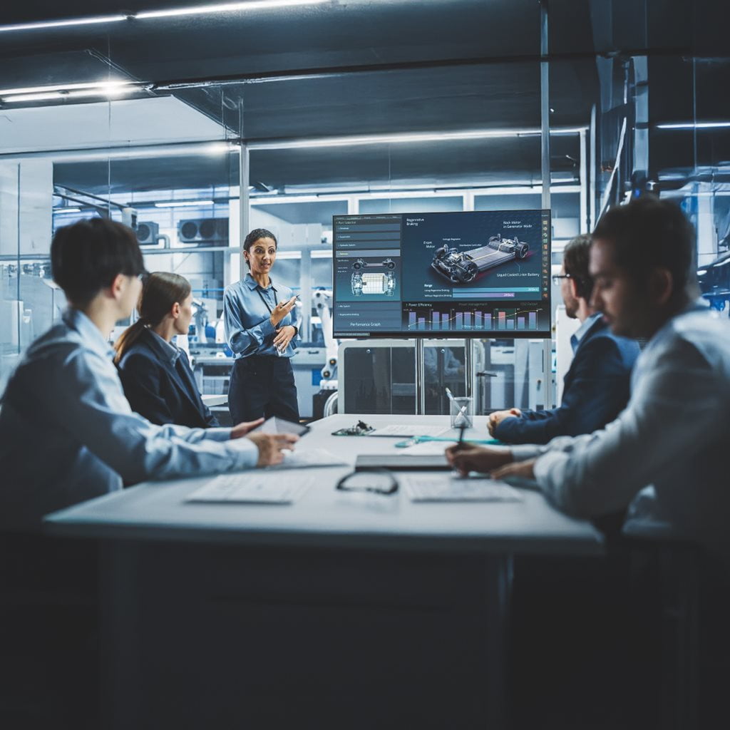 Engineers in a meeting