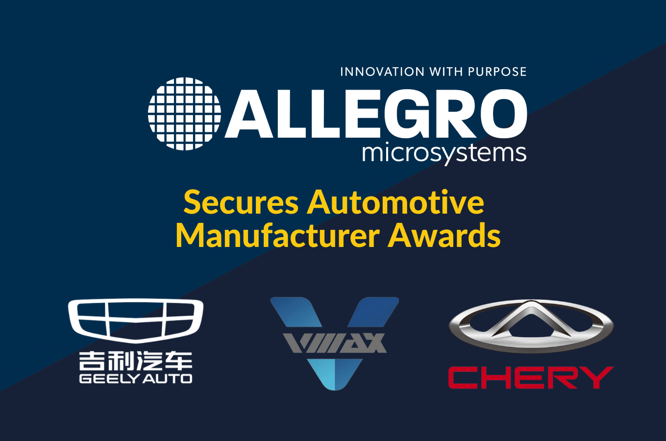 Allegro MicroSystems Receives Three Auto Manufacturer Awards For Outstanding Customer Support and Supply-Chain Management